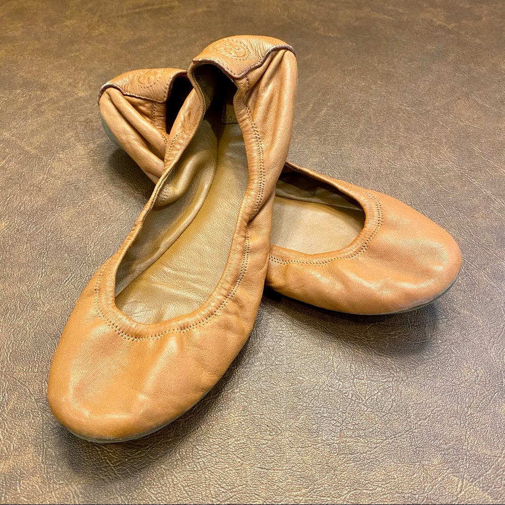 Tory Burch Tan Leather Eddie Ballet Flat (Size 11)